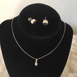 925 sterling silver necklace and earrings